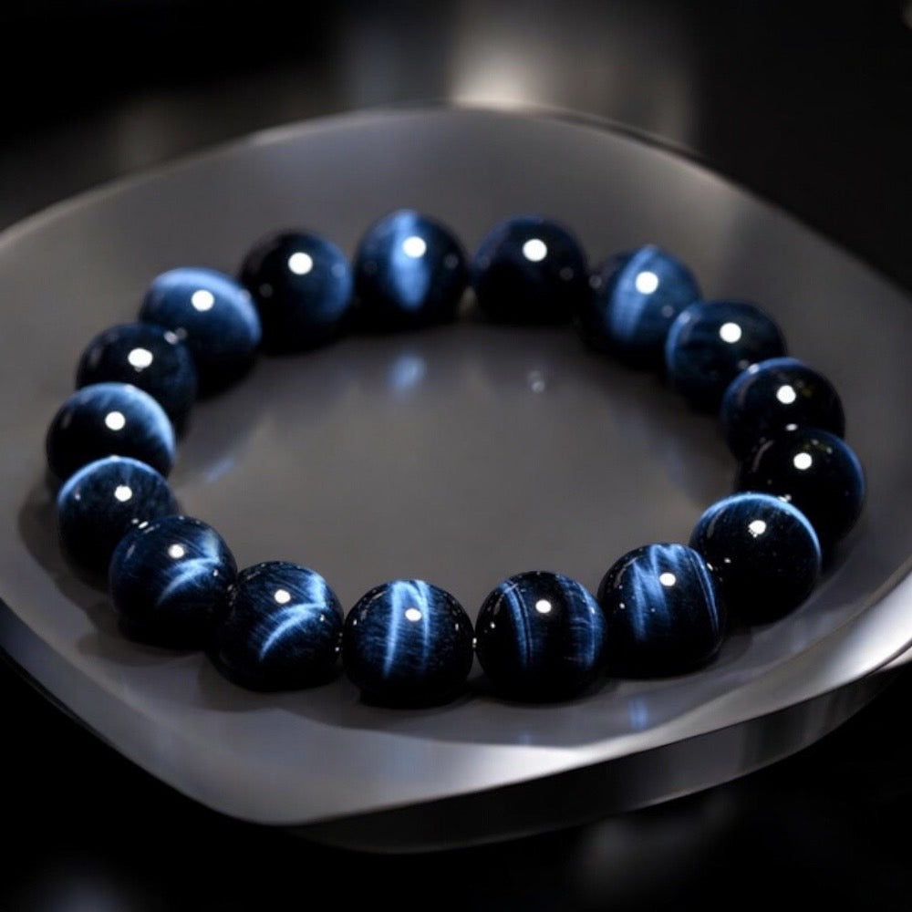 天然閃電藍虎眼石手環
