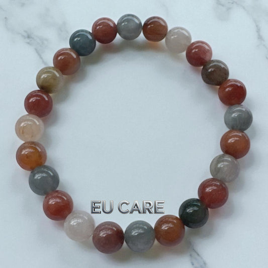 天然彩兔毛水晶手鍊|五色能量護我行,智慧、財富、愛與平安同在