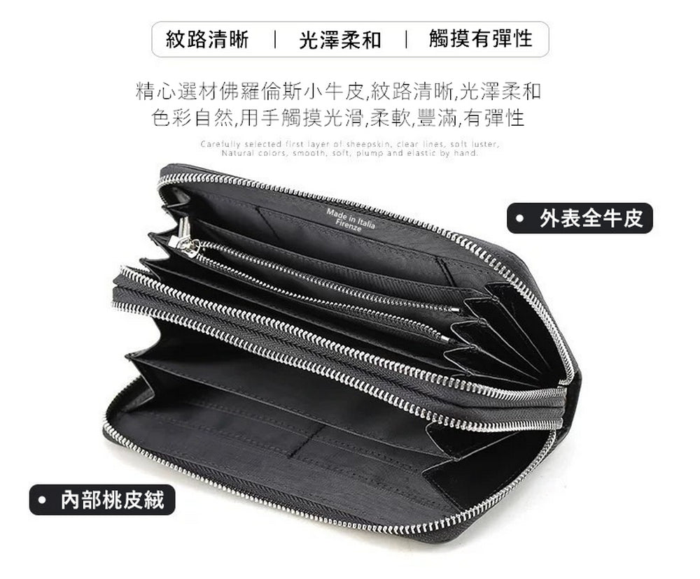 義大利Firenze手工牛皮編織皮夾/包