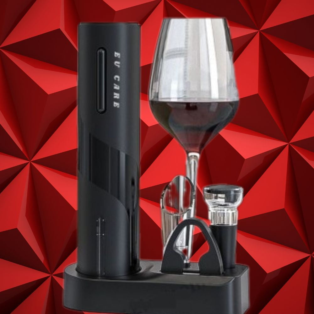 【EU CARE-歐台絲路】智慧型紅酒開瓶器套裝軟木塞電動開瓶器尊爵套裝組