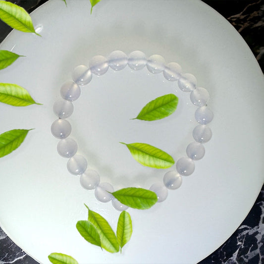 天然白瑪瑙水晶寶石手環