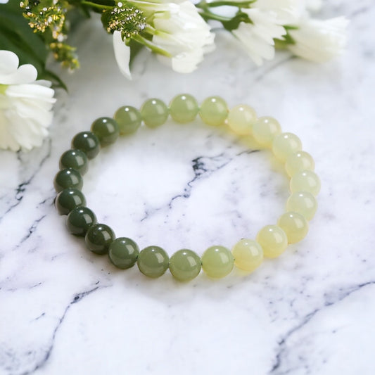 天然晴水和田碧玉手環