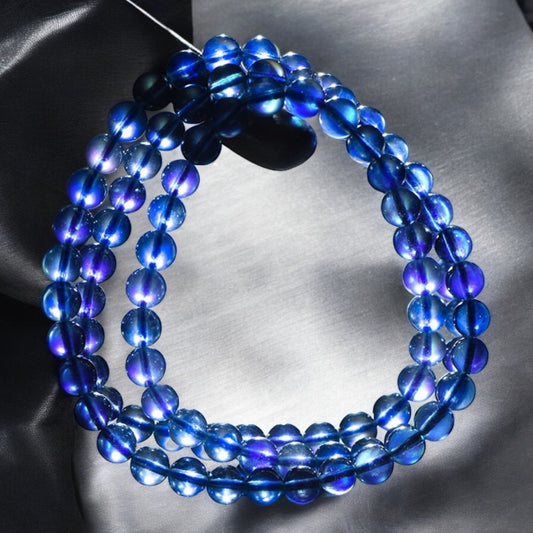 【EU CARE-歐台絲路】天然冰種紫光海藍寶項鍊|純淨即力量 × 紫光開智慧 × 冰種凝靜心 × 深層療癒 × 高維共振