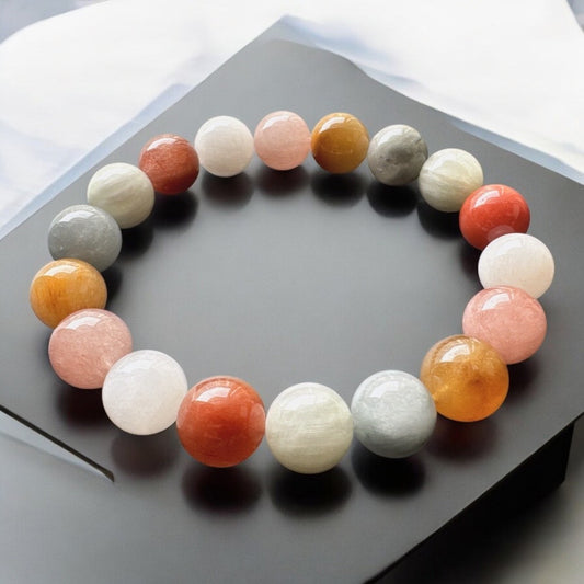 天然7A收藏級彩兔毛水晶手環