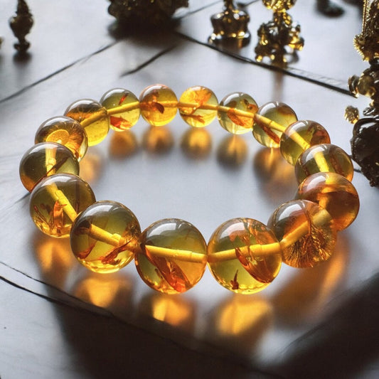 天然9A皇室珍藏級透淨花琥珀|「我如太陽般光明與溫暖,吸收正能量,驅散所有陰影