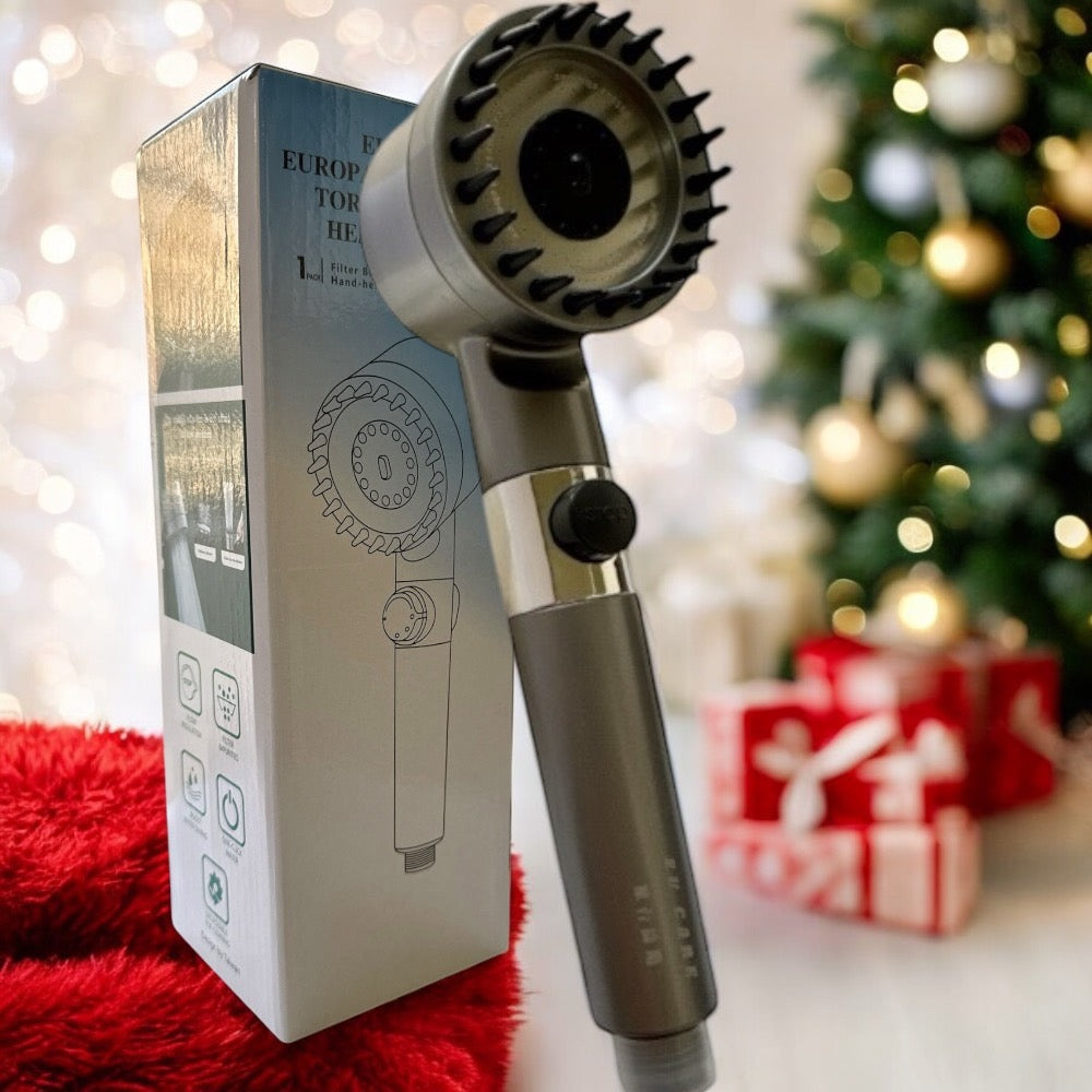 增壓蓮蓬頭衛浴花灑一鍵止水贈6濾心(蓮蓬頭花灑 省水 加壓 過濾雜質)【EU CARE-歐台絲路】