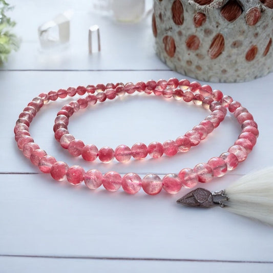 天然7A透淨體櫻花雨薔薇輝項鍊|柔頻顯化 × 愛的療癒 × 心輪綻放 × 靜心釋放 × 神聖女性能量 × 頻率淨化與提升 【歐台絲路 EU CARE】