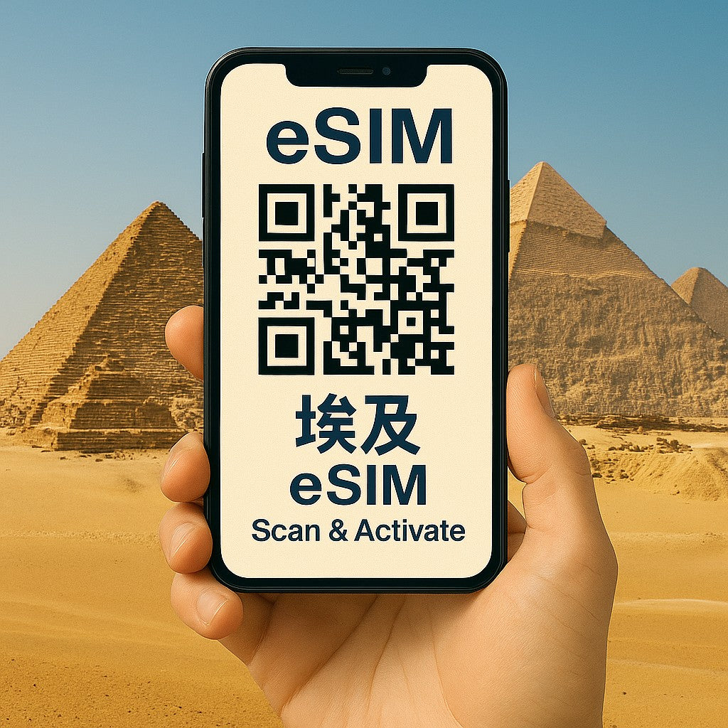 歐台絲路 EU CARE 埃及 eSIM 上網卡|高速流量 支援熱點分享 掃碼即用