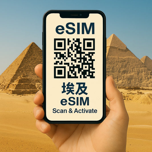歐台絲路 EU CARE 埃及 eSIM 上網卡|高速流量 支援熱點分享 掃碼即用