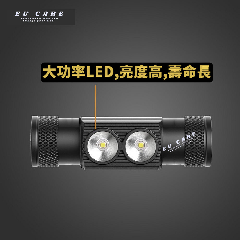 【EU CARE-歐台絲路】多功能 LED 頭燈|1800流明|防水露營燈|家用緊急照明燈