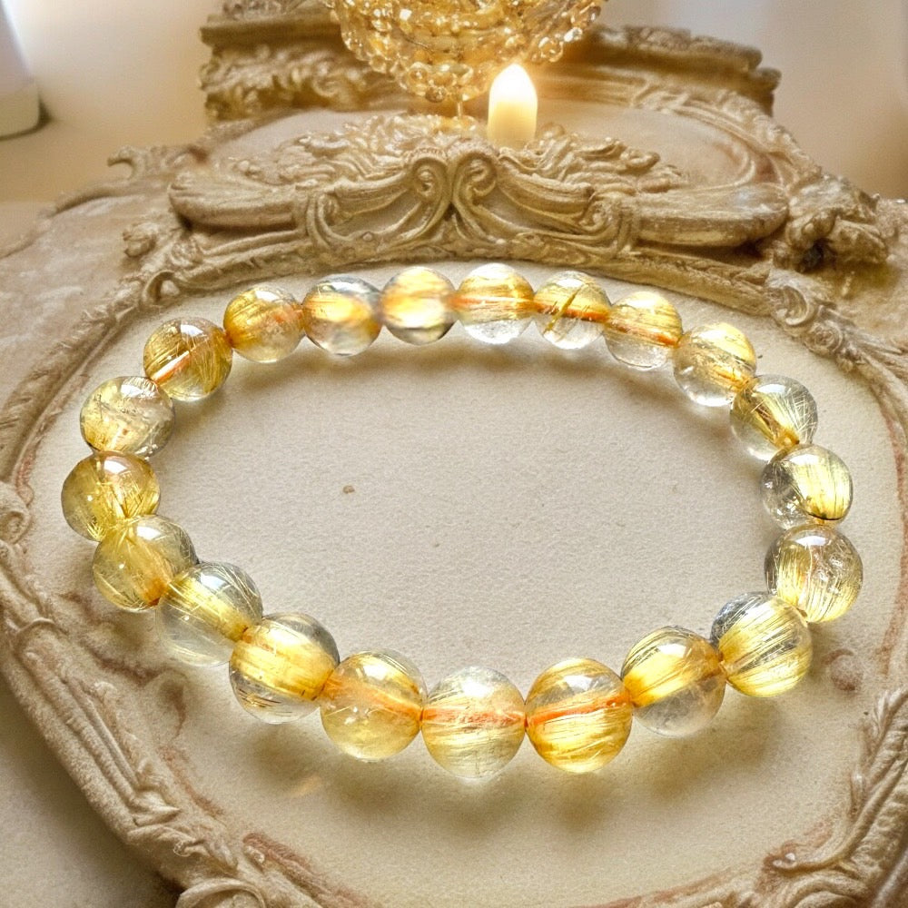 天然7A透淨鈦晶手環-明心見性成為富貴成功人士必備-極度吸財吸好運擋煞