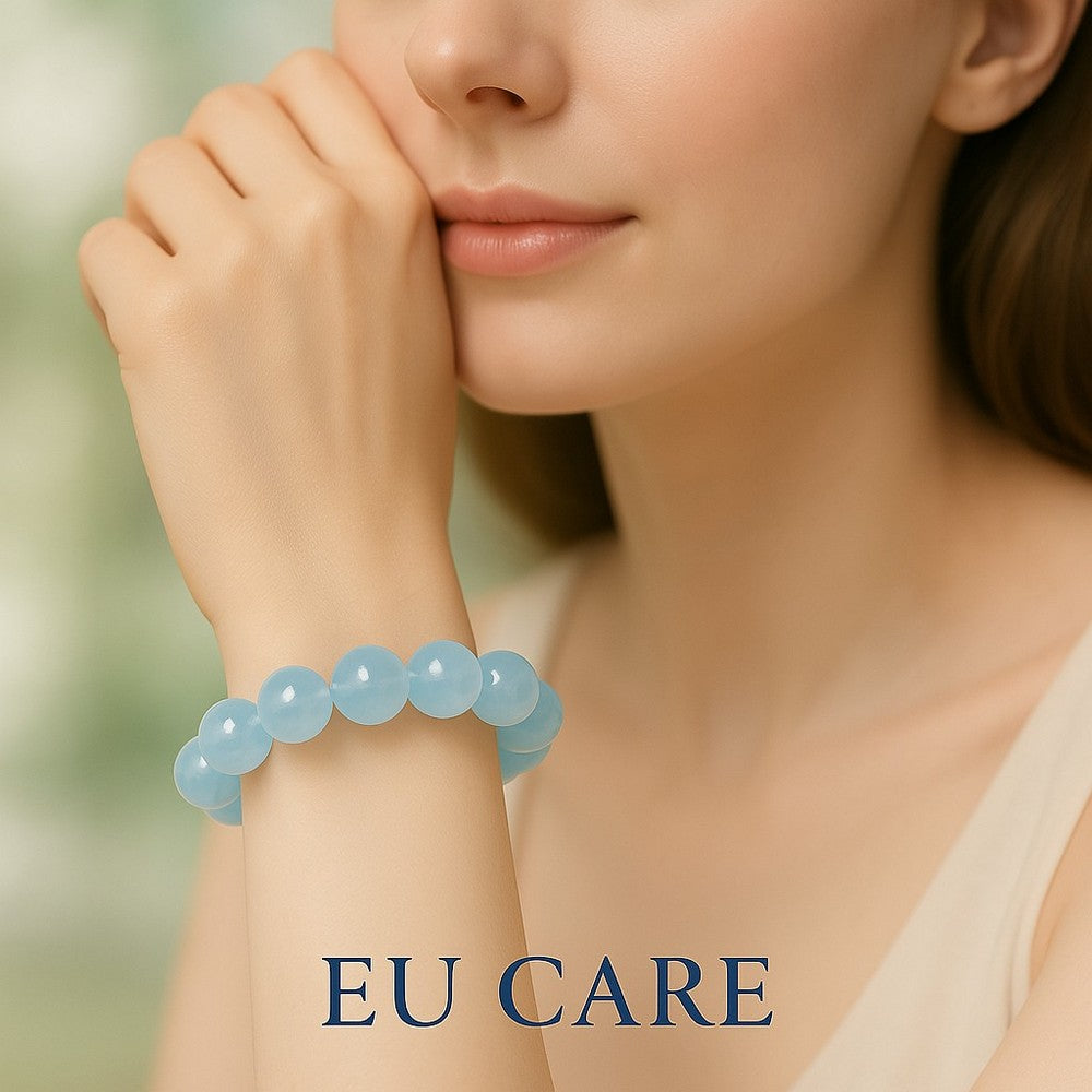 天然藍天白雲貓眼海藍寶手環