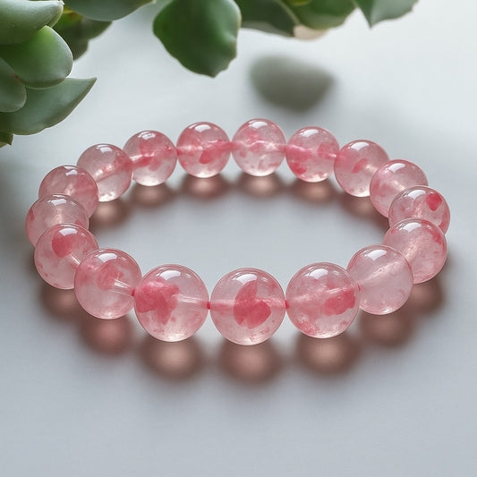 薔薇輝天然透淨體櫻花雨薔薇輝手環|柔頻顯化 × 愛的療癒 × 心輪綻放 × 靜心釋放 × 神聖女性能量 × 頻率淨化與提升【歐台絲路 EU CARE】