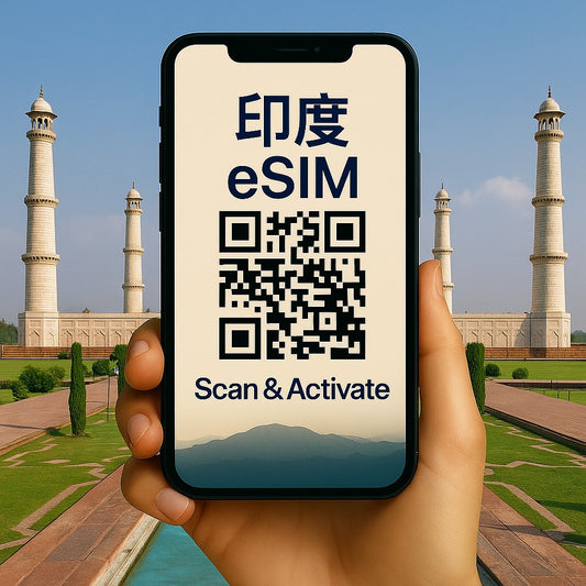 歐台絲路 EU CARE 印度 eSIM 上網卡|高速流量 支援熱點分享 掃碼即用