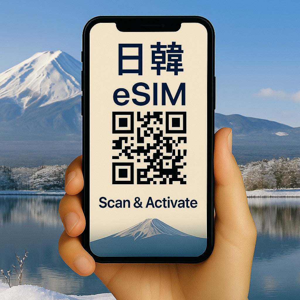 歐台絲路 EU CARE 日韓eSIM 上網卡|高速流量 支援熱點分享 掃碼即用