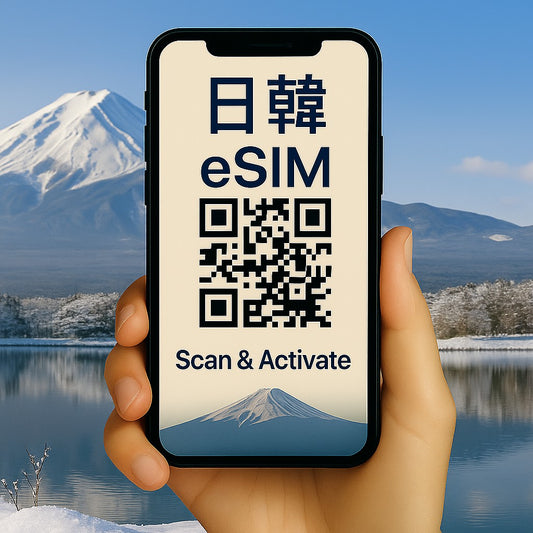 歐台絲路 EU CARE 日韓eSIM 上網卡|高速流量 支援熱點分享 掃碼即用