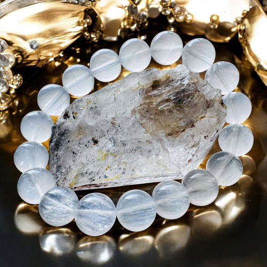 天然7A透體順髮絲白兔毛水晶|強大淨化與防護作用|排除負能量,提升正財運與靈性專注|聚合正向能量|歐台絲路 EU CARE