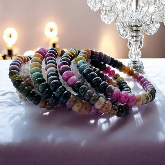 天然老礦彩色碧璽項鍊手環 旺夫石 ╳七脈平衡 ╳ 招財引能 ╳ 情緒療癒 ╳ 靈性提升