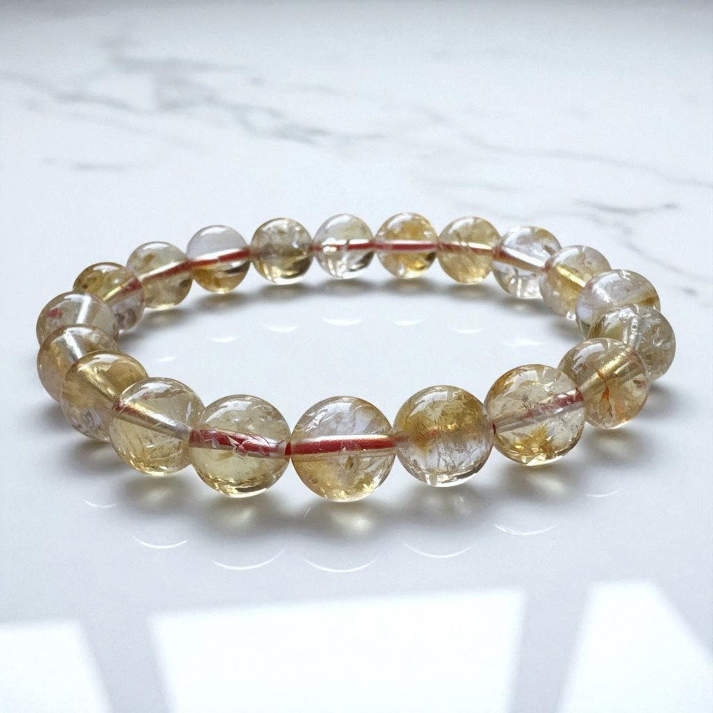 天然巴西黃水晶 ×黃阿賽水晶手鍊|財富能量 × 靈性覺醒 × 全面防護