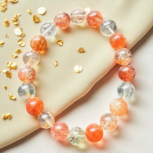 天然坦尚尼亞阿魯沙日光石手鍊|我如太陽般閃耀,驅散陰霾,擁抱豐盛與希望。