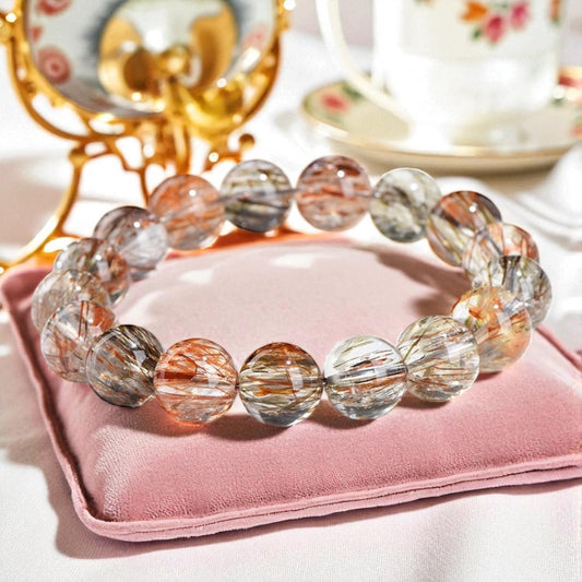 天然7A順髮黑金超七水晶11MM|七脈和諧,靈光自現;財富流轉,智慧同生