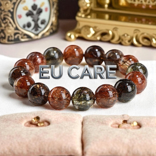 天然7A滿礦黑金超七水晶10MM|七脈和諧,靈光自現;財富流轉,智慧同生