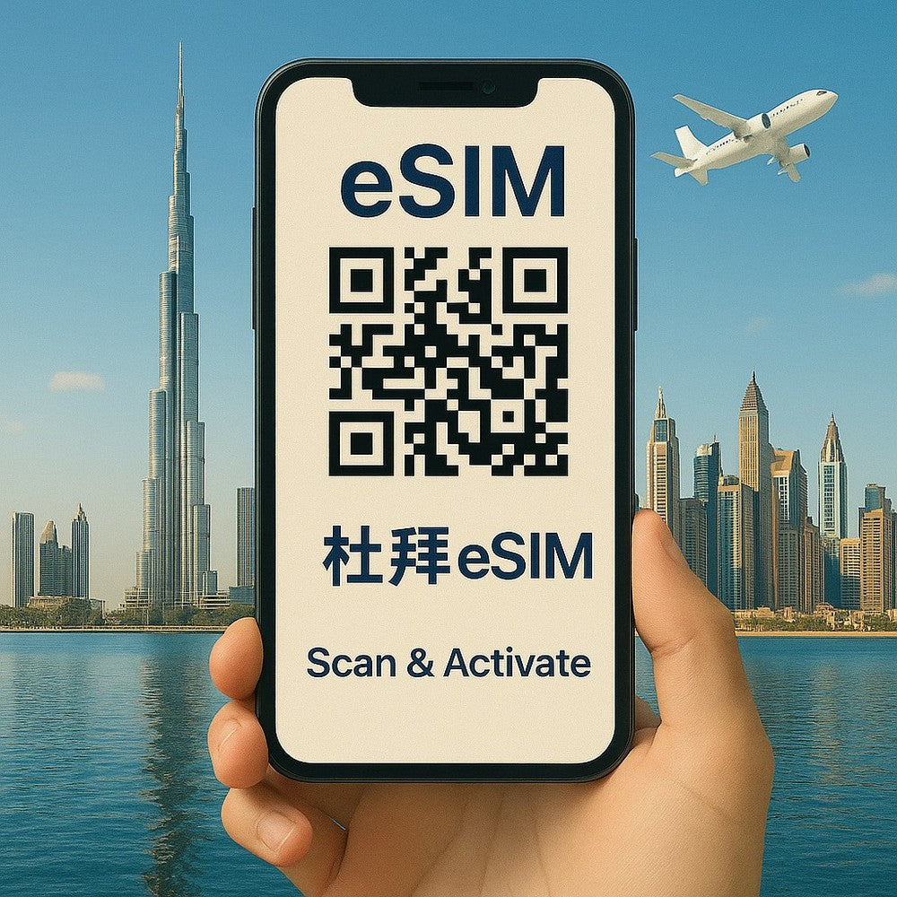 杜拜eSIM 上網卡|高速流量 天數流量任選 支援熱點分享 掃碼即用|歐台絲路 EU CARE