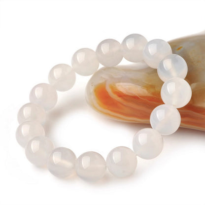 【EU CARE-歐台絲路】天然白瑪瑙水晶寶石手環｜純淨安定 × 情緒平衡 × 氣場清理 × 提升理性 × 守護療癒