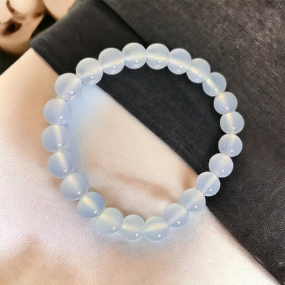 【EU CARE-歐台絲路】天然白瑪瑙水晶寶石手環｜純淨安定 × 情緒平衡 × 氣場清理 × 提升理性 × 守護療癒