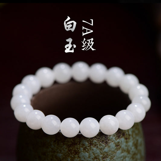 【EU CARE-歐台絲路】天然和田白玉手環｜餘生苦難不再近身幸福吉祥一生｜養身｜護體｜靜心養氣｜德行涵養｜長壽平安｜氣質提升