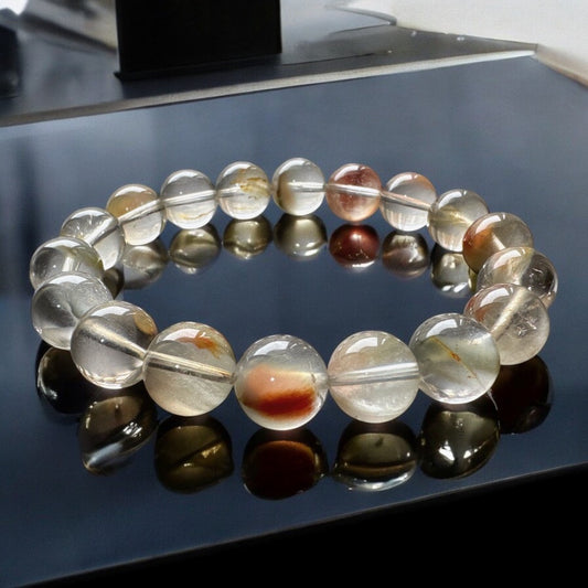 天然7A收藏級 夕陽色兔毛手鍊：化解焦慮、智慧招財、極致溫暖療癒