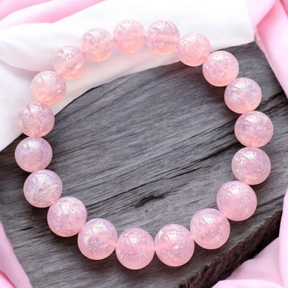 天然 7A 櫻花雨粉亮閃鋰雲母手環｜柔頻療癒、釋放壓力、啟動心輪能量