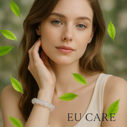 【EU CARE-歐台絲路】天然白瑪瑙水晶寶石手環｜純淨安定 × 情緒平衡 × 氣場清理 × 提升理性 × 守護療癒