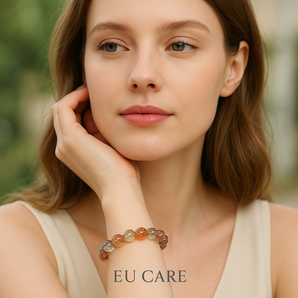 【EU CARE-歐台絲路】天然7A順髮透體黑金超水晶手環-能量全面強調防護、轉化、招財、權威
