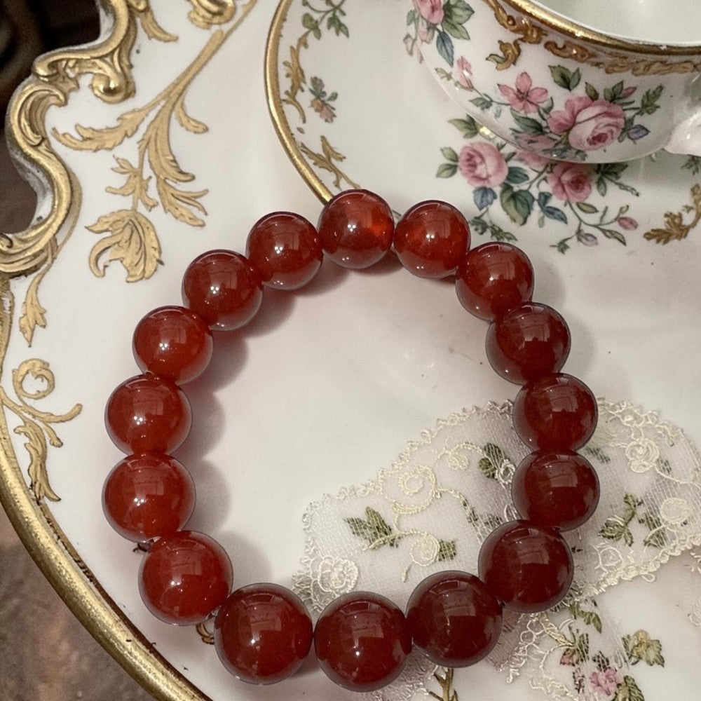 天然7A 天然紅瑪瑙手環：鴻運當頭、自信活力與強效辟邪 招財納福、化解煞氣、增強自信與促進循環