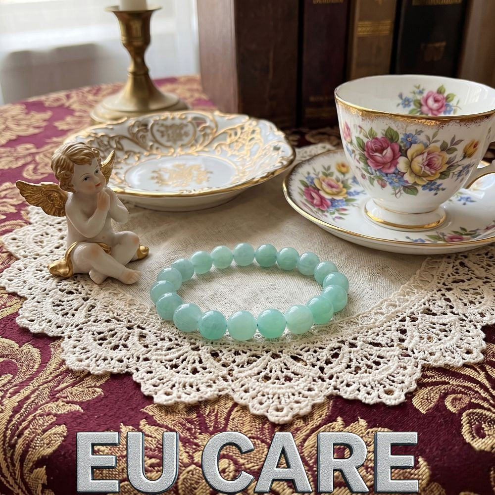 【EU CARE-歐台絲路】天然7A蘋果綠天河石手環｜我心平靜，我的話語真誠清晰，幸運與和諧在我身邊流動