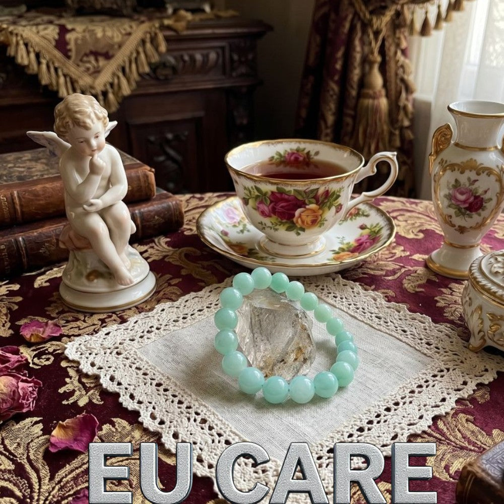 【EU CARE-歐台絲路】天然7A蘋果綠天河石手環｜我心平靜，我的話語真誠清晰，幸運與和諧在我身邊流動