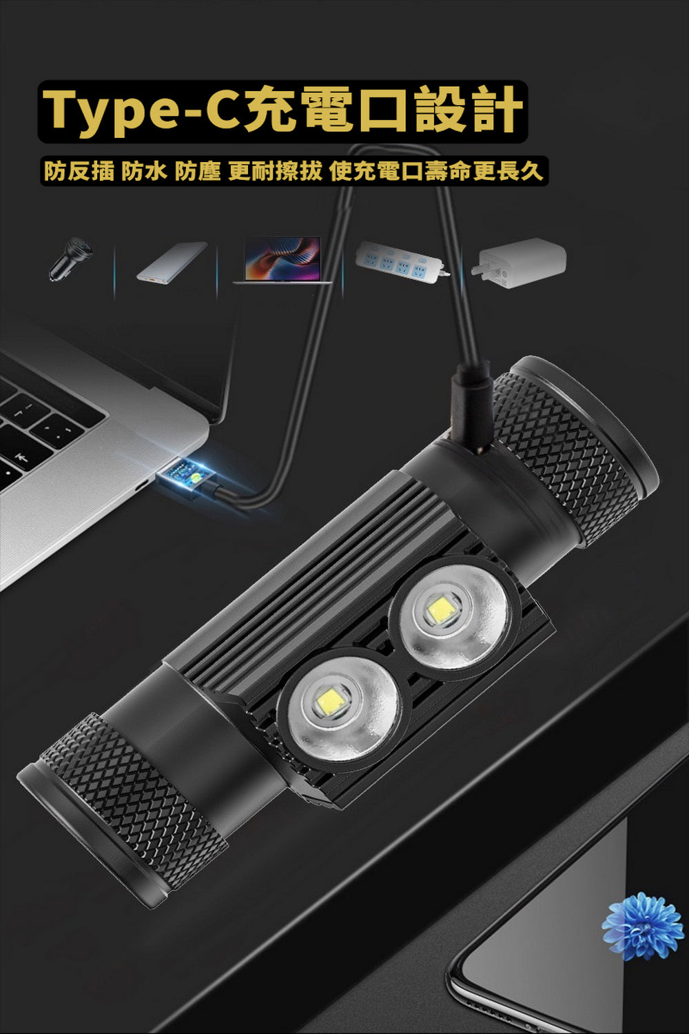【EU CARE-歐台絲路】多功能 LED 頭燈｜1800流明｜防水露營燈｜家用緊急照明燈