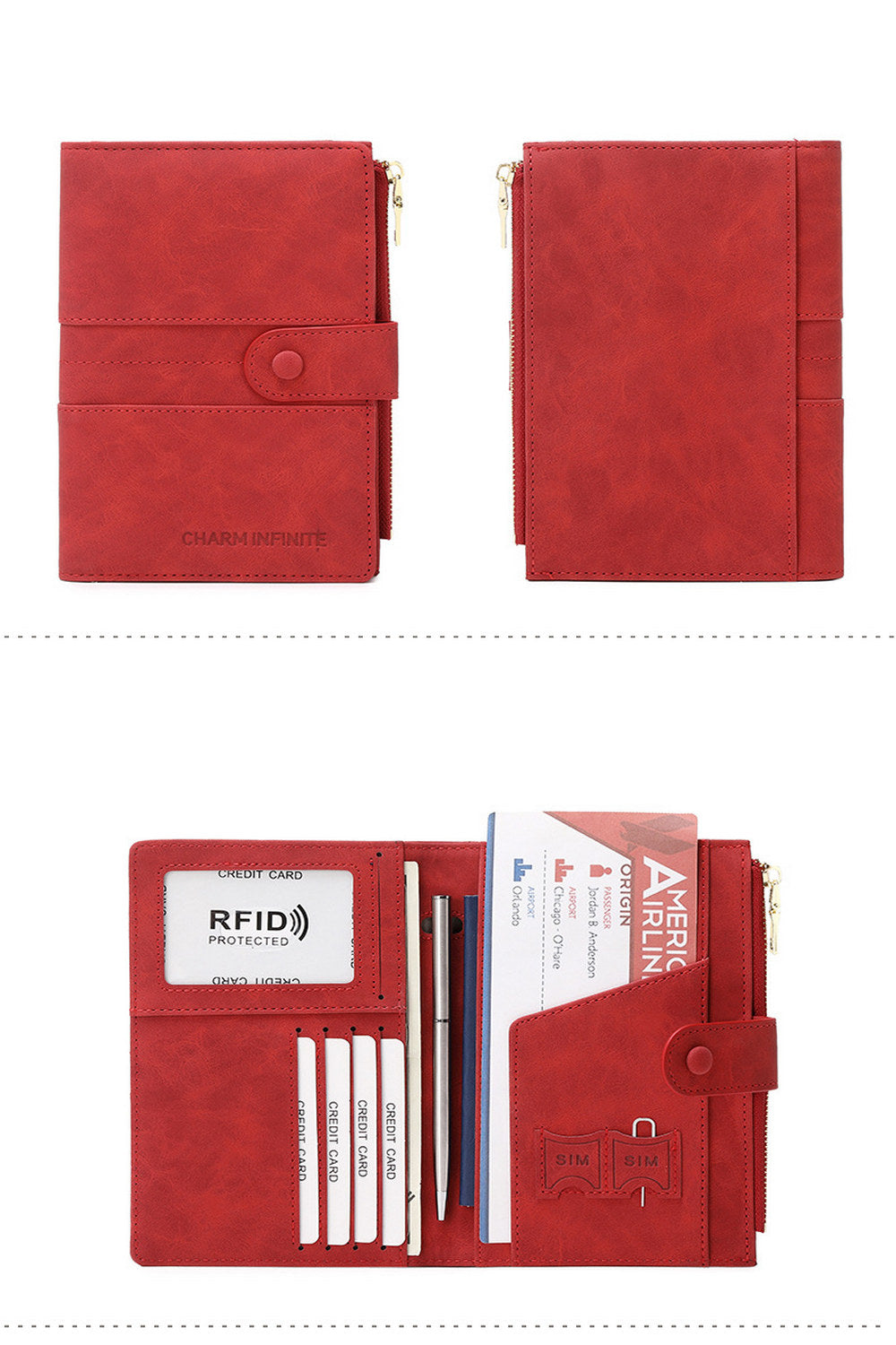 多功能防盜刷護照套｜RFID 防電子盜刷、極簡大容量收納｜時尚輕量旅行護照夾首選｜歐台絲路