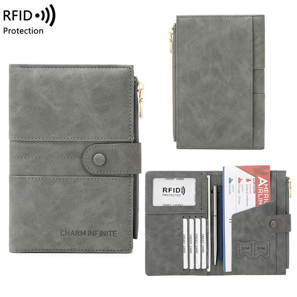 多功能防盜刷護照套｜RFID 防電子盜刷、極簡大容量收納｜時尚輕量旅行護照夾首選｜歐台絲路