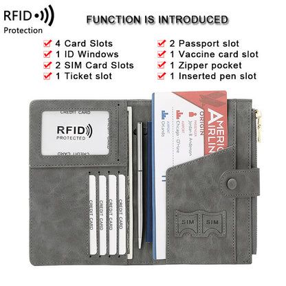 多功能防盜刷護照套｜RFID 防電子盜刷、極簡大容量收納｜時尚輕量旅行護照夾首選｜歐台絲路