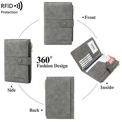 多功能防盜刷護照套｜RFID 防電子盜刷、極簡大容量收納｜時尚輕量旅行護照夾首選｜歐台絲路
