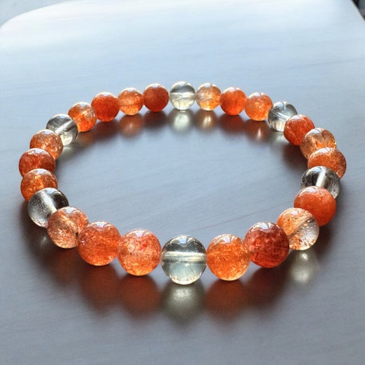 天然坦尚尼亞阿魯沙日光石手鍊｜我如太陽般閃耀，驅散陰霾，擁抱豐盛與希望。