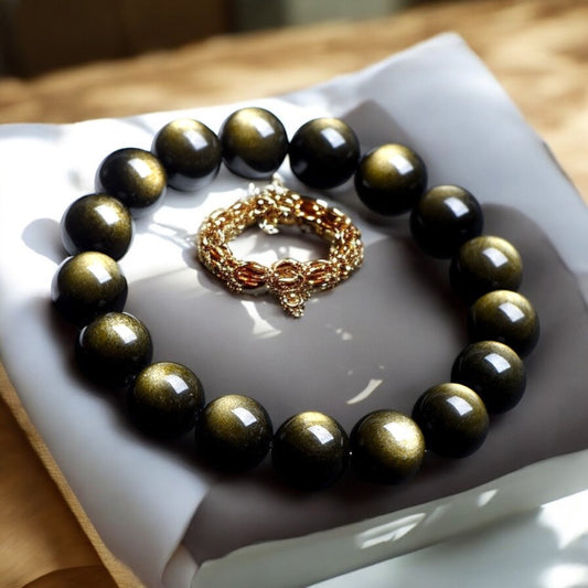 金曜石天然 7A 雙貓眼金曜石手鍊｜金眼覺醒 × 氣場防護 × 財富守護 × 意志強化【歐台絲路 EU CARE】