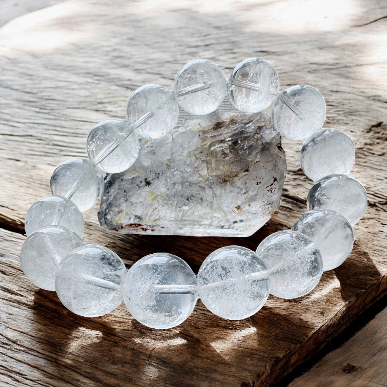 【EU CARE-歐台絲路】天然聚寶盆白兔毛水晶手環｜穩場聚氣 × 靜心沉穩 × 吸納財氣 × 陰陽平衡 × 守護療癒