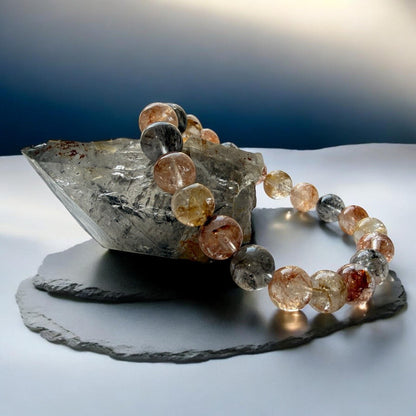 天然巴基斯坦油膽閃靈鑽手環：高頻覺醒之石，淨化磁場、顯化願景與夢想引導｜歐台絲路 EU CARE