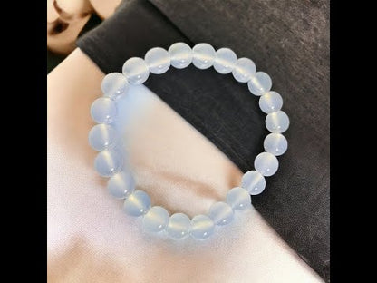 【EU CARE-歐台絲路】天然白瑪瑙水晶寶石手環｜純淨安定 × 情緒平衡 × 氣場清理 × 提升理性 × 守護療癒