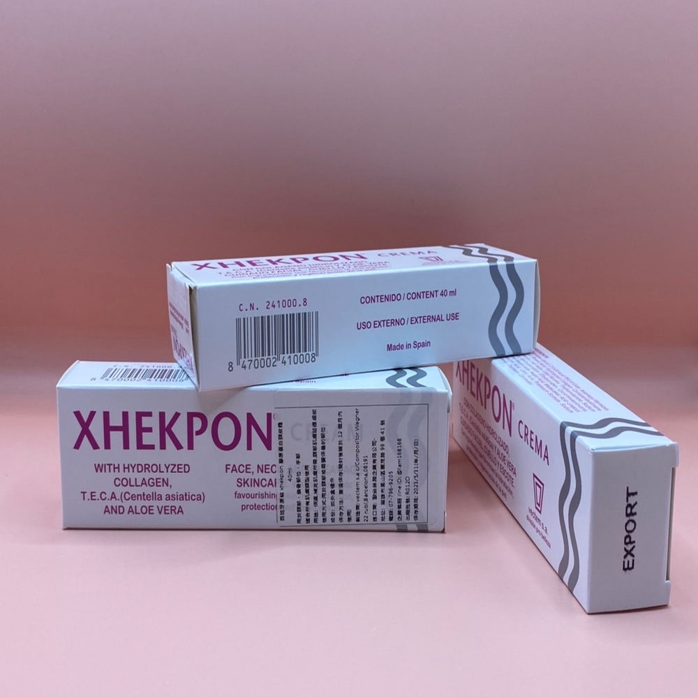 正品西班牙原裝xhekpon 膠原蛋白頸紋霜 40ml-3入組