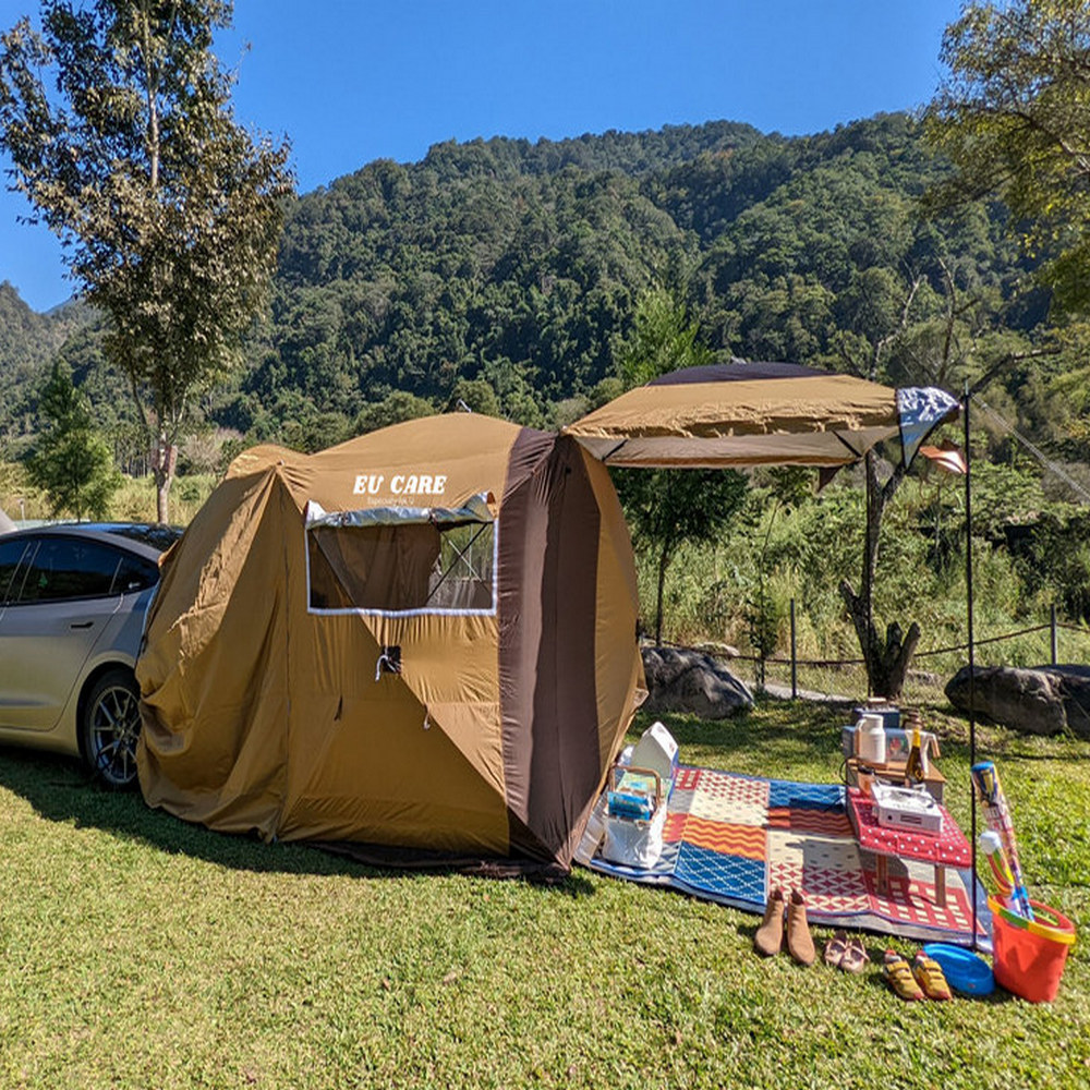 SUV後車帳棚3-4人車尾帳免搭建車後帳篷全配(全車系通用)