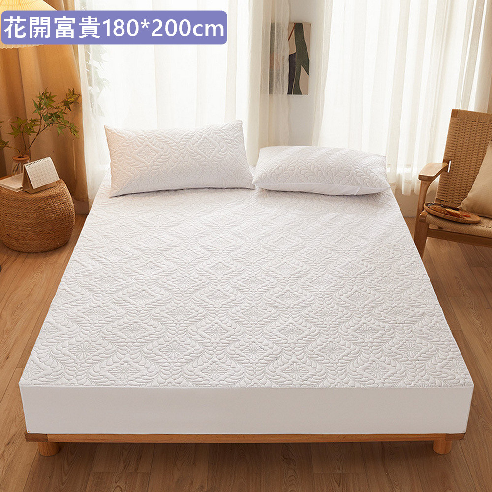 高分子納米防水床單床罩保潔墊附枕頭罩雙人加大(100%防水防蹣抗菌)